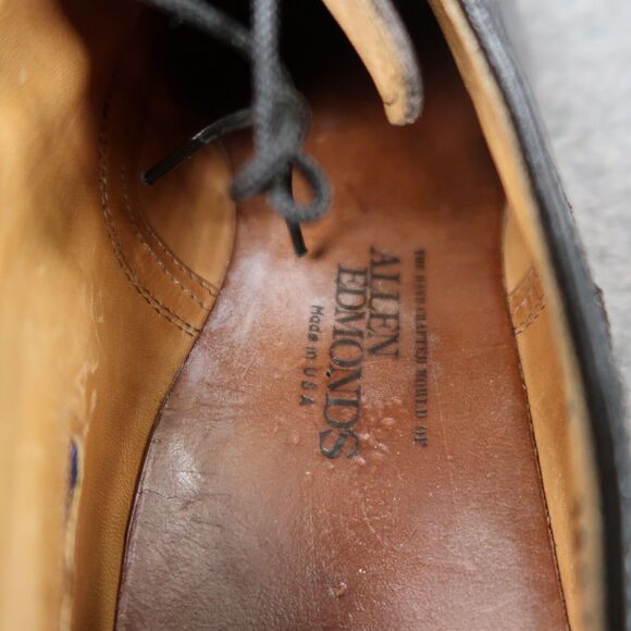 Allen Edmonds Shoes Mens 11 Oxford Leather Black Classic Brogue Cap Toe Formal - Picture 15 of 16